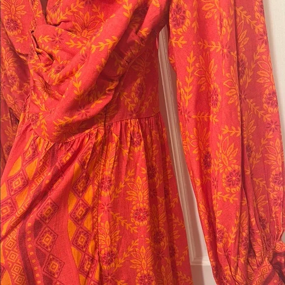 FARM Rio for Anthropologie Long Sleeve Sundress with Plunge Neckline - Picture 4 of 8